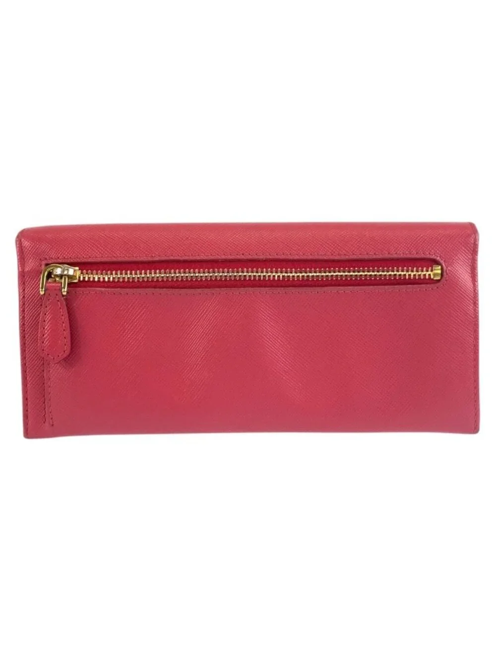 Prada Saffiano Ribbon Pink Gold Leather Wallet